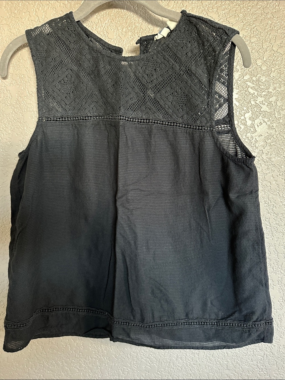 Roxy Black Lace Yoke Sleeveless Camisole